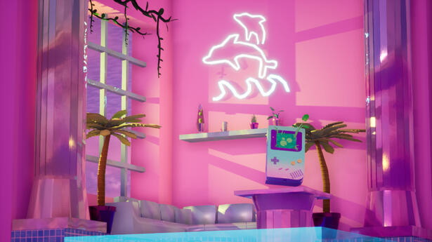 Vaporwave Pool Room