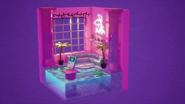 Vaporwave Pool Room